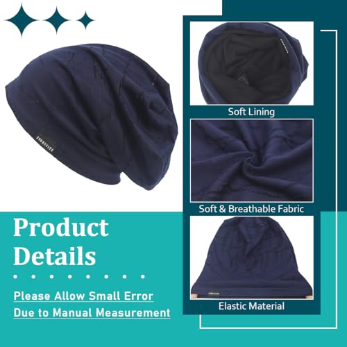 Ruphedy Men Slouchy Beanie Summer Long Oversize Thin Lightweight Skull Cap B011h - color: B402-navy, size: One Size