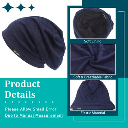 Ruphedy Men Slouchy Beanie Summer Long Oversize Thin Lightweight Skull Cap B011h - color: B402-navy, size: One Size