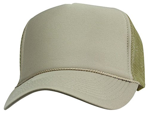 2 Packs Baseball Caps Blank Trucker Hats Summer Mesh Cap (2 FOR Price of 1) - color: Khaki
