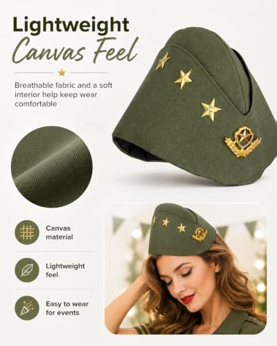 PRETYZOOM Flight Attendant Hat Three Stars Wheat Berets Cap Sailor Cap Dancing Hat Costume Accessories - color: Green