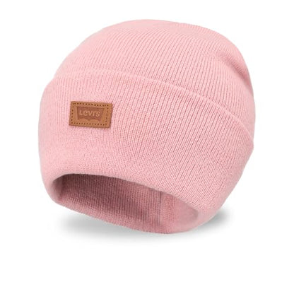 Levi's Mens All-Season Hero Beanie Soft Knit Cuffed Winter Hat, Warm & Comfortable Everyday Style - color: Dusty Pink