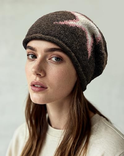 Croogo Slouchy Beanies for Men Women Winter Soft Warm Hat Lightweight & Breathable Slouch Knitted Skull Cap - color: Darkbrown