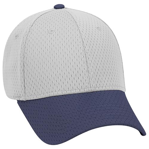 Ashen Fane 6 Panel Polyester Pro Mesh Low Profile Baseball Cap - color: Navy Grey