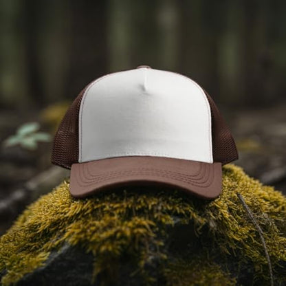 Falari 12 Pack Bulk Wholesale Mesh Trucker Hats 5 Panel and 6 Panel Baseball Caps for Men and Women - color: 5 Panel - Brown