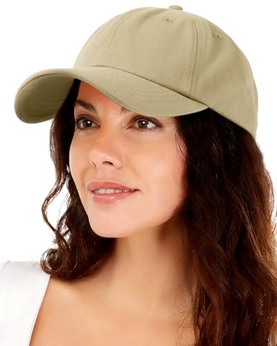 Lvaiz Womens Satin Lined Baseball Cap Washed Cotton Adjustable Dad Hat - color: Khaki