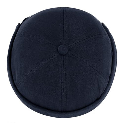 DIYDECAL Brimless Docker Cap,Skullcap Beanie, Retro Sailor Hat for Mens Womens - color: Navy Blue