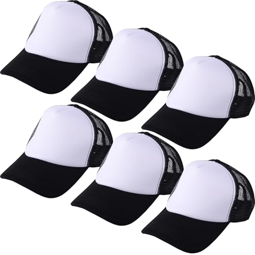 Sublimation Blank Trucker Hats, Foam Mesh Caps Embroidery Sublimation - color: Black