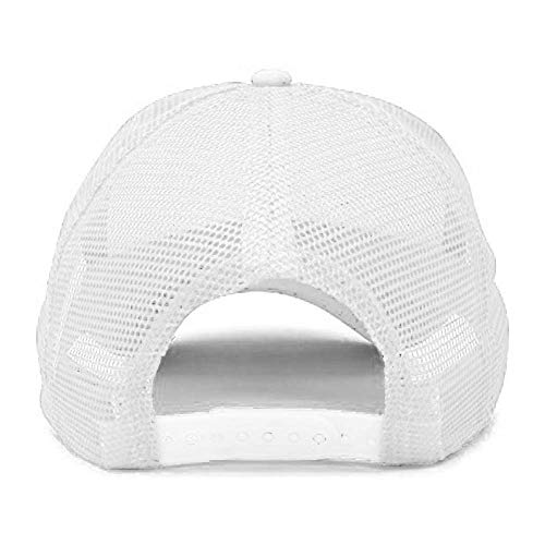MR.R Sublimation Blanks Polyester Mesh Cap Mesh Hat Two Tone Trucker Summer Mesh Cap with Adjustable Snapback,2pcs per Pack - color: White