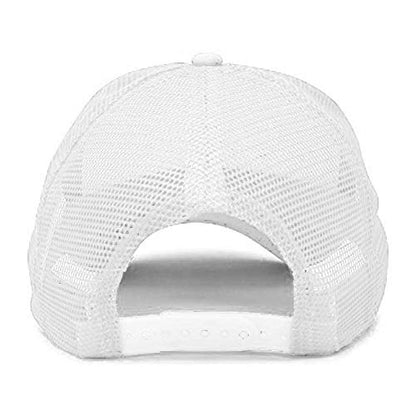 MR.R Sublimation Blanks Polyester Mesh Cap Mesh Hat Two Tone Trucker Summer Mesh Cap with Adjustable Snapback,2pcs per Pack - color: White
