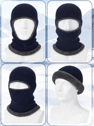 SATINIOR 2 Pcs Ski Masks Winter Balaclava Fleece - color: Black, Navy Blue, size: Small