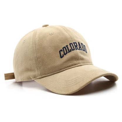 Colorado Hat Unisex Solid Color Baseball Cap Sun Hat for Men and Women - color: Khaki