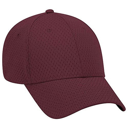 Ashen Fane 6 Panel Polyester Pro Mesh Low Profile Baseball Cap - color: Maroon