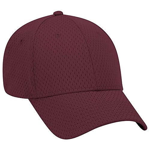 Ashen Fane 6 Panel Polyester Pro Mesh Low Profile Baseball Cap - color: Maroon