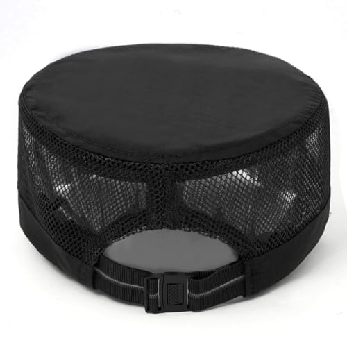 Cadet Army Cap Mesh Quick Qry Flat Top Cap Military Hat for Men Women - color: Black