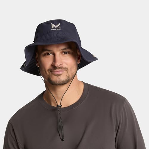 MISSION Cooling Bucket Hat - Unisex Wide-Brim Hat for Men & Women - Lightweight, Foldable & Durable - Cools Up to 2 Hours - color: Navy