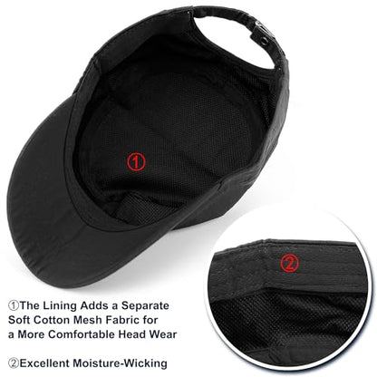 Loneshark Water Resistant Military Hat Quick Dry Cadet Cap Army Flat Top - color: Rectangle-logo-black