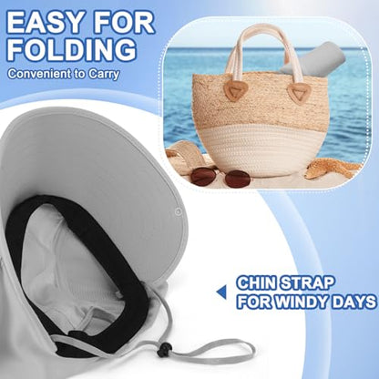 Skicuff 1/3 Pcs Women Sun Hat with Neck Flap - color: Grey