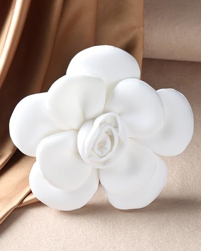 Zinniday Rose Flower Fascinators Hats - 2026 Elegant Extra Large Fascinator Hat Rose Cocktail Headpiece for Women Church - style: White Large Flower