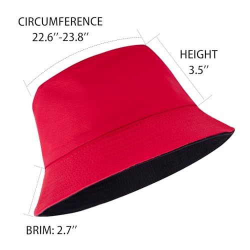 Women Reversible Bucket Hat, Summer Sun Hat for Women - color: Black- Yellow