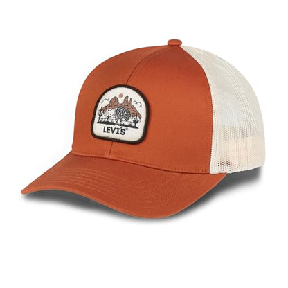 Levi's Men's Classic Style Logo Trucker Hat - Adjustable Lightweight - color: Orange