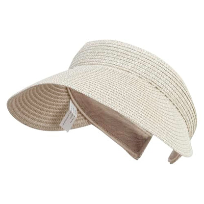 UPF 50+ Paper Braid Clip On Visor - color: Taupe Tweed