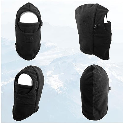 Azarxis Kids Children's Balaclava Hat Fleece Ski Face Mask Winter Cap Adjustable Double Neck Warmer - color: #01 Orange