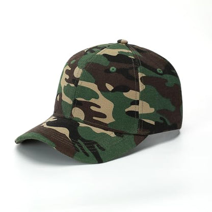ZH Plain Adjustable Baseball Cap - Lot of 12 Unisex Blank Design Caps - color: Gray Camo