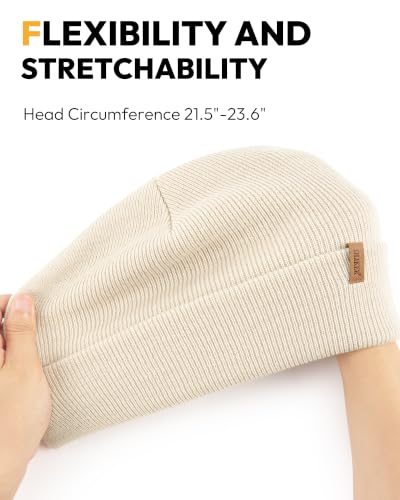 Beanie for Men Women, Winter Double Layer Warm Hat Skull Cap - color: Camouflage 1+beige+brown