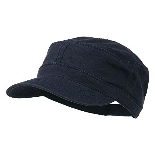 Garment Washed Adjustable Army Cap - color: Navy Osfm