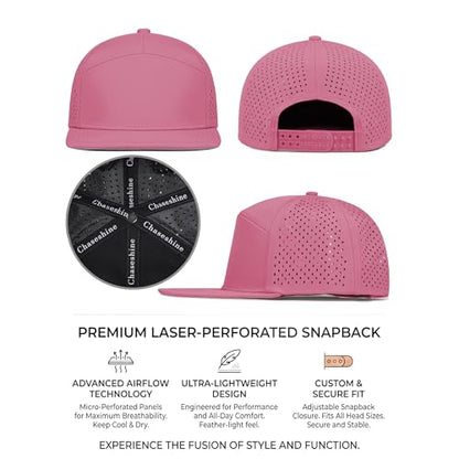 4 Inclusive Sizes Flat Bill Performance Trucker Hat Men Women, 7 Panel Snapback Running - color: 22.pink