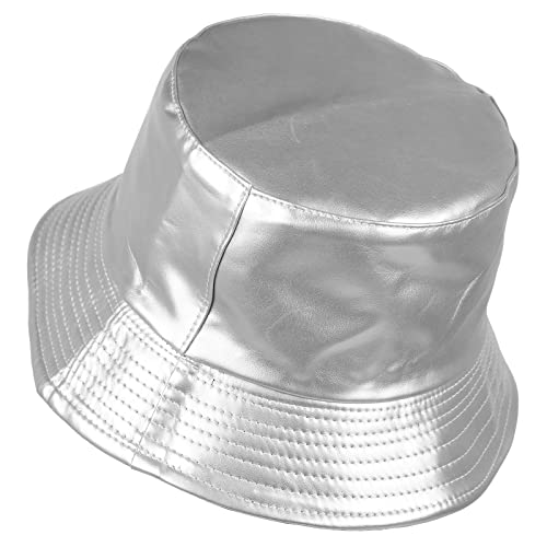Sportmusies Bucket Hats for Women Men, Leather/Cotton Double-Side-Wear Sun Fishing Cap Packable Trendy Casual Bucket Caps