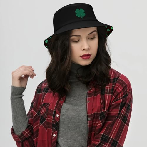Bucket Hat for Men Women Funny Holiday Fishing Hat Cute Fisherman Cap - color: Stp Black