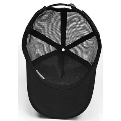 Oversize XXL Mesh Trucker Hat for Men Big Head High Crown Baseball Cap - color: Black