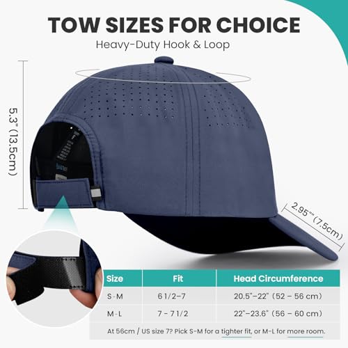 AOPREL 남성용 여성용 야구 모자 방수 빠른 건조 퍼포먼스 모자 S-L - color: 네이비, size: 6 1/2-7