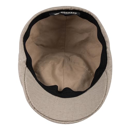 Dockers Men's Ivy Newsboy Hat - color: Khaki Microcheck, size: Small-Medium