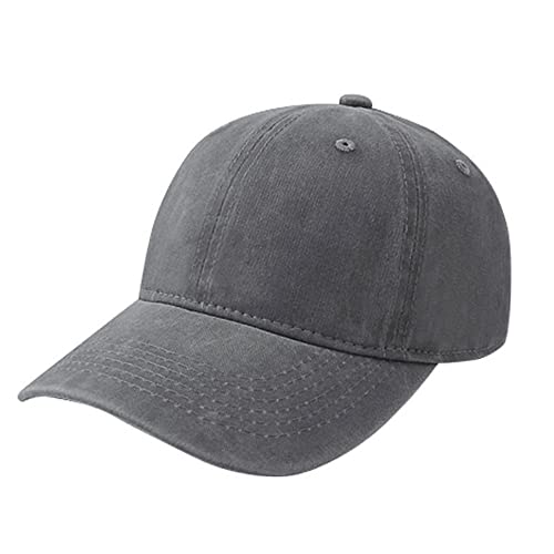 TOPTIE Washed Cotton Dad Baseball Cap - Low Profile Adjustable Hat - color: Gray