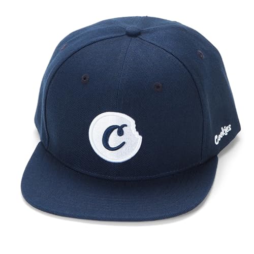 Cookies C-BITE Twill Snapback Cap, Embroidered Logo - color: Navy/ White