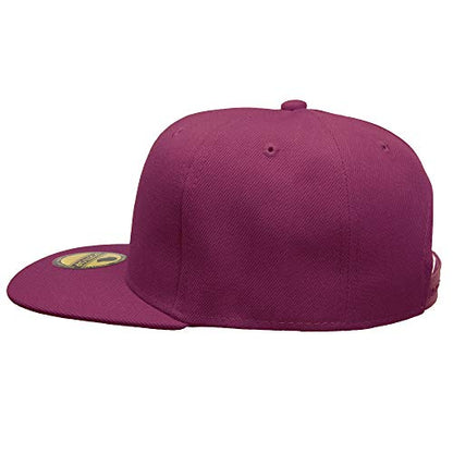 Gelante Plain Blank Flat Brim Adjustable Snapback Baseball Caps LOT 6 Pack - color: Wine