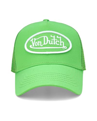 Von Dutch Unisex Trucker Hat - Retro Classic Solid Color Mesh Back Snapback Baseball Cap for Men & Women. - color: Bright Green