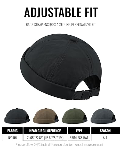 CLAPE Lightweight Breathable Brimless Cap Street Casual Versatile Summer Quick Dry Docker Cap No Brim Sailor Cap Leon Cap - color: Ct81-green