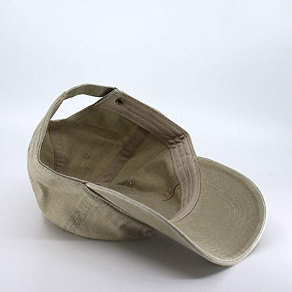 Classic Blank Dad Hat Cotton Adjustable Strap Baseball Cap - color: Khaki Washed