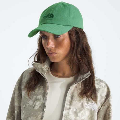 The North Face Norm Baseball Hat | Shallow Fit Ball Cap with Embroidered Logo, Adjustable Strap Closure & Silver Buckle - color: Dimmed Algae