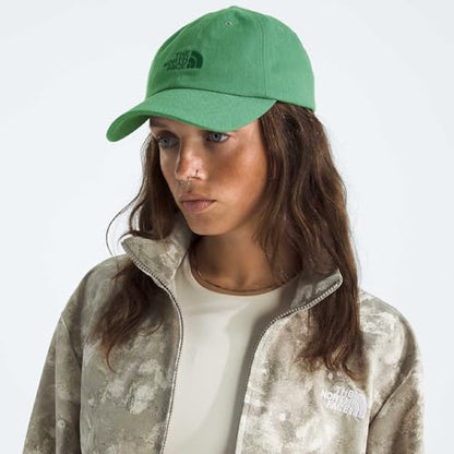 The North Face Norm Baseball Hat | Shallow Fit Ball Cap with Embroidered Logo, Adjustable Strap Closure & Silver Buckle - color: Dimmed Algae