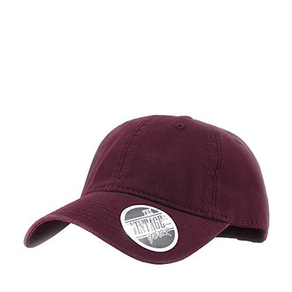 Classic Blank Dad Hat Cotton Adjustable Strap Baseball Cap - color: Maroon
