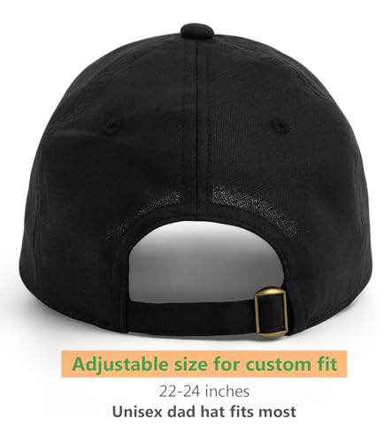 Linen Cotton Baseball Cap, Summer Breathable Dad Hat Men Women - color: Black