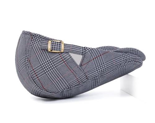 Cotton Newsboy Cap,Breathable Ivy Gatsby Cabbie Beret Hat for Men's Women Driving Hunting Golf - color: Checkered Light Grey