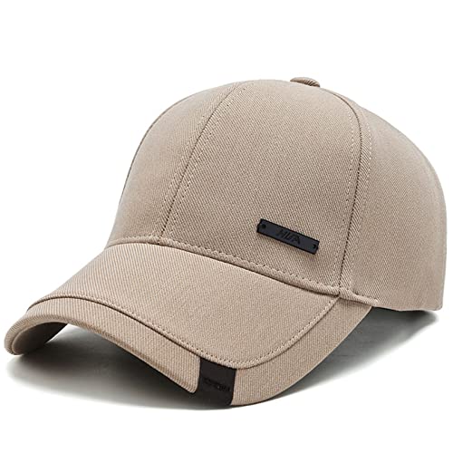 Vintage Cotton Dad Hat with Double Layer Peaks Adjustable Baseball Cap Trendy Trucker Hat for Mens Headwear - color: Khaki