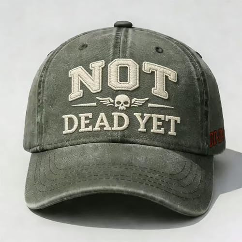 DD-214 Not Dead Yet Veteran Caps, Patriotic Baseball Cap, Patriotic Veteran Day Gifts for Retired Soldiers - color: Army Green
