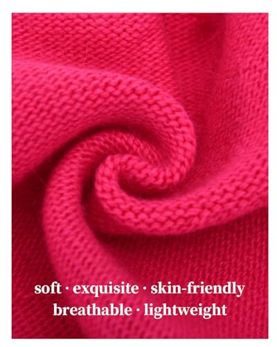 jaxmonoy Slouchy Knit Beanie Hat for Women Winter Soft Warm Ladies Laightweight Slouch Knitted Skull Beanies Cap - color: Rose