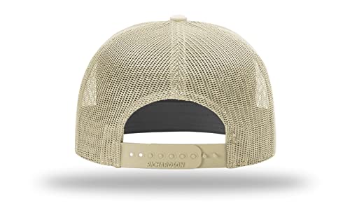 Richardson 168 168P Hat 7-Panel Trucker Cap Hi-Pro Snapback Cap Camo Hat Adjustable Baseball Hat Blank Hat Bulk Hats - color: Brown/Khaki
